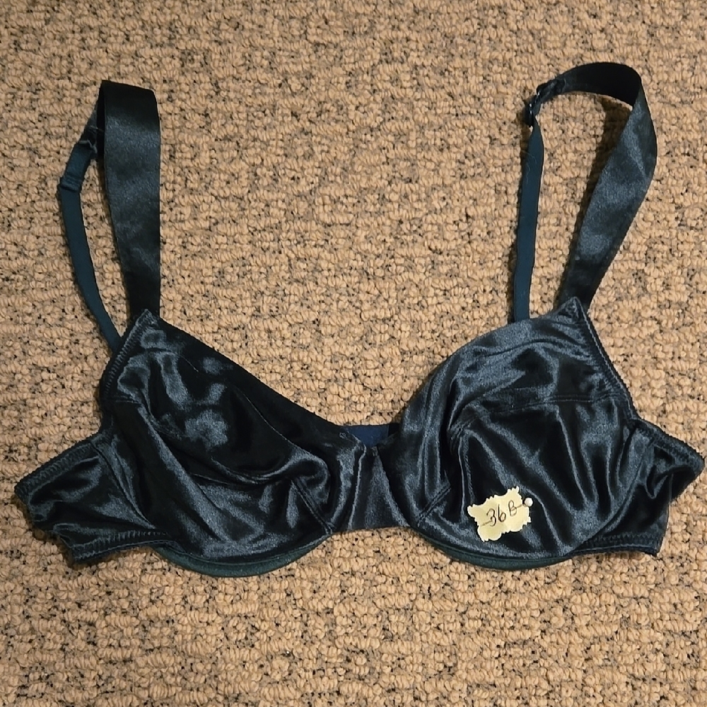 Elegant Black Satin Bra